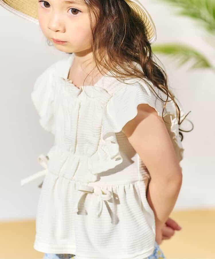 檸檬·花紋收褶分體泳衣