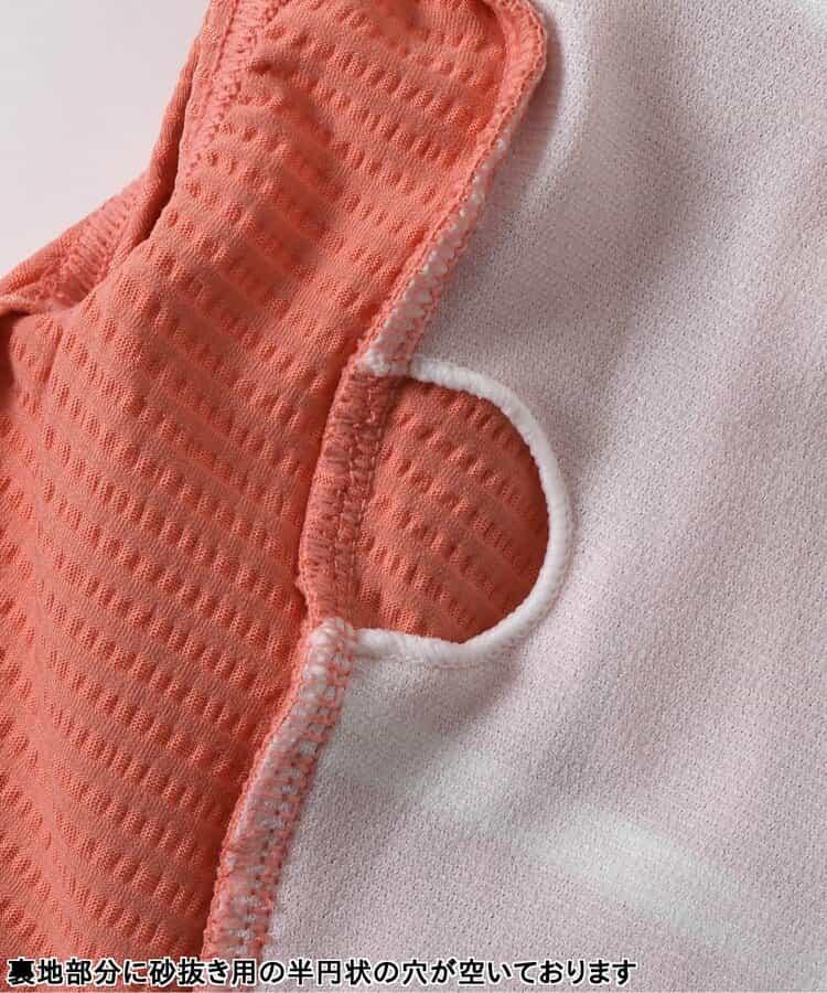 檸檬·花紋收褶分體泳衣