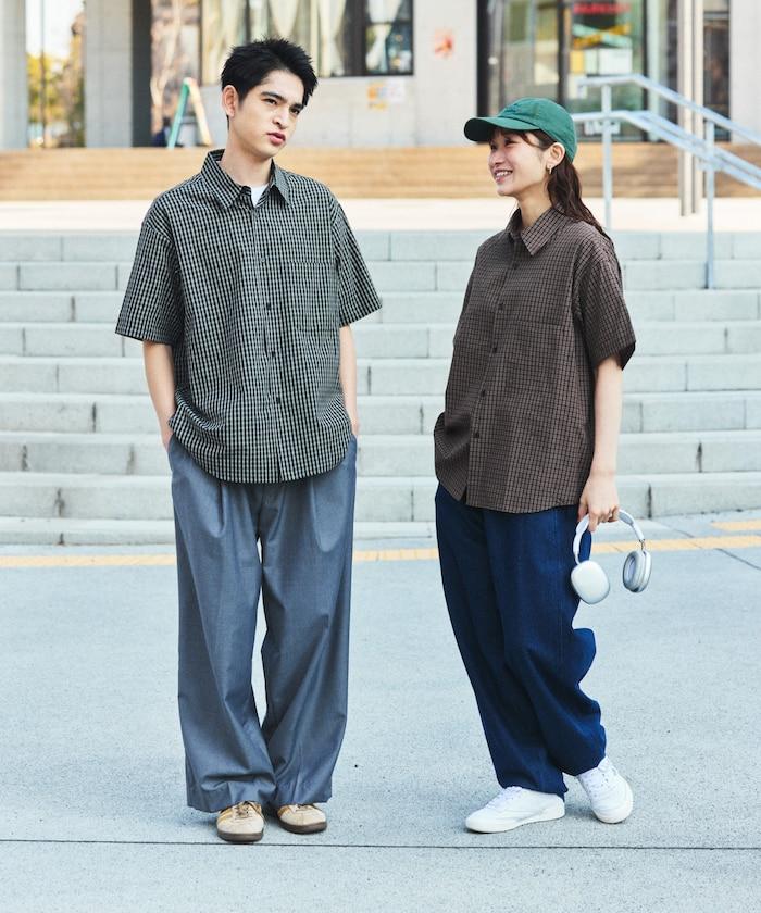 Relax Fit 舒適版型 常規領 短袖 格子襯衫