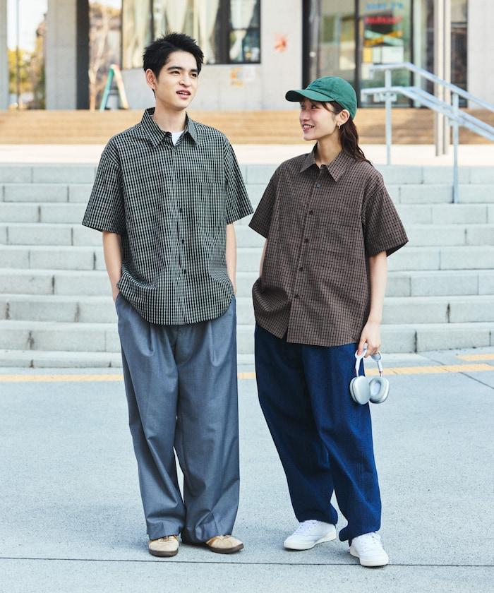 Relax Fit 舒適版型 常規領 短袖 格子襯衫