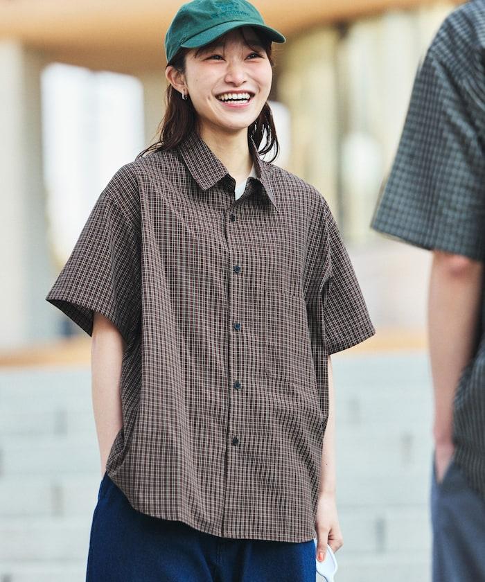 Relax Fit 舒適版型 常規領 短袖 格子襯衫