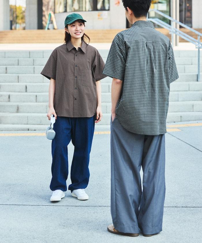 Relax Fit 舒適版型 常規領 短袖 格子襯衫