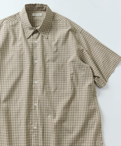 Relax Fit 舒適版型 常規領 短袖 格子襯衫