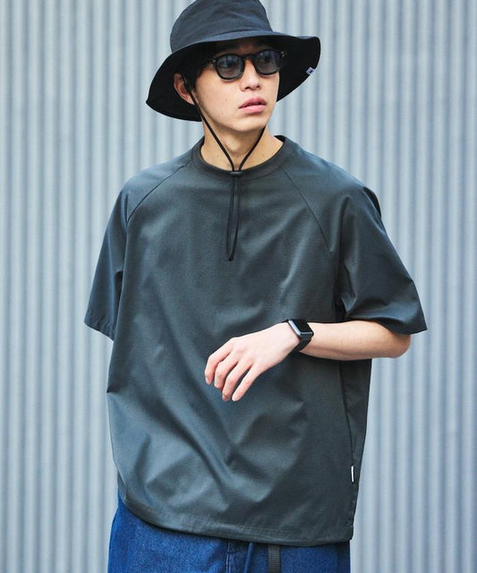 AiRide/舒適版 短袖 拉格朗風格 拉鍊套頭衫