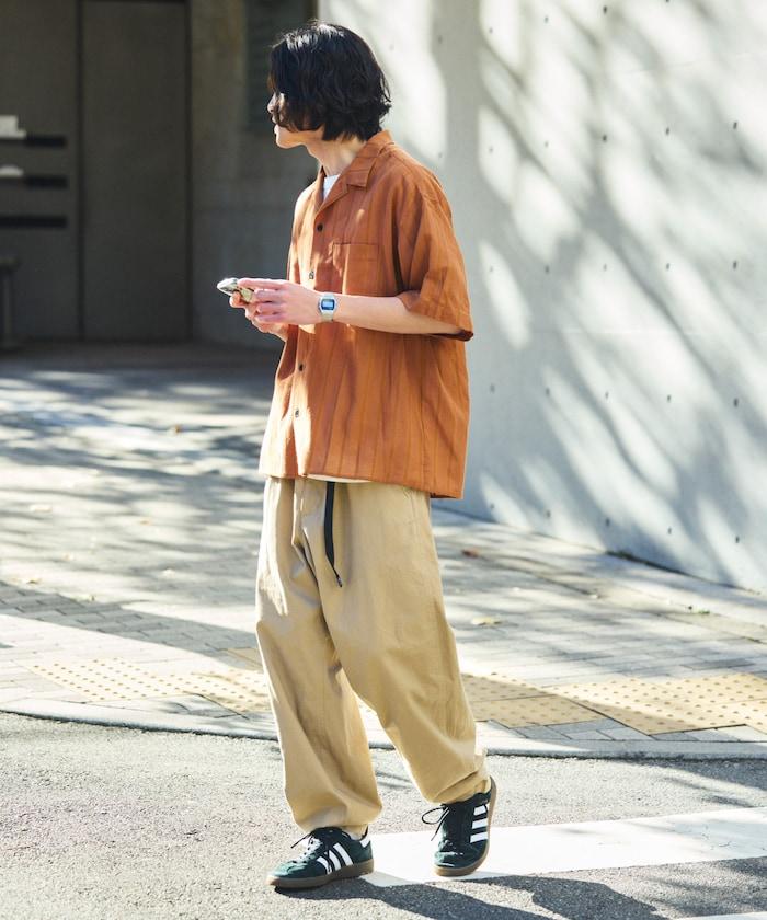Relax Fit 舒適寬鬆 陰影條紋 開領 襯衫 【限定推出】