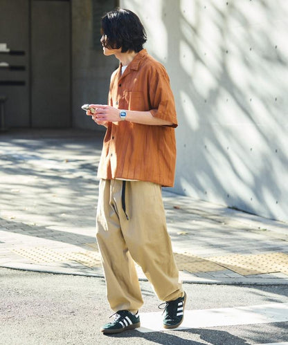 Relax Fit 舒適寬鬆 陰影條紋 開領 襯衫 【限定推出】