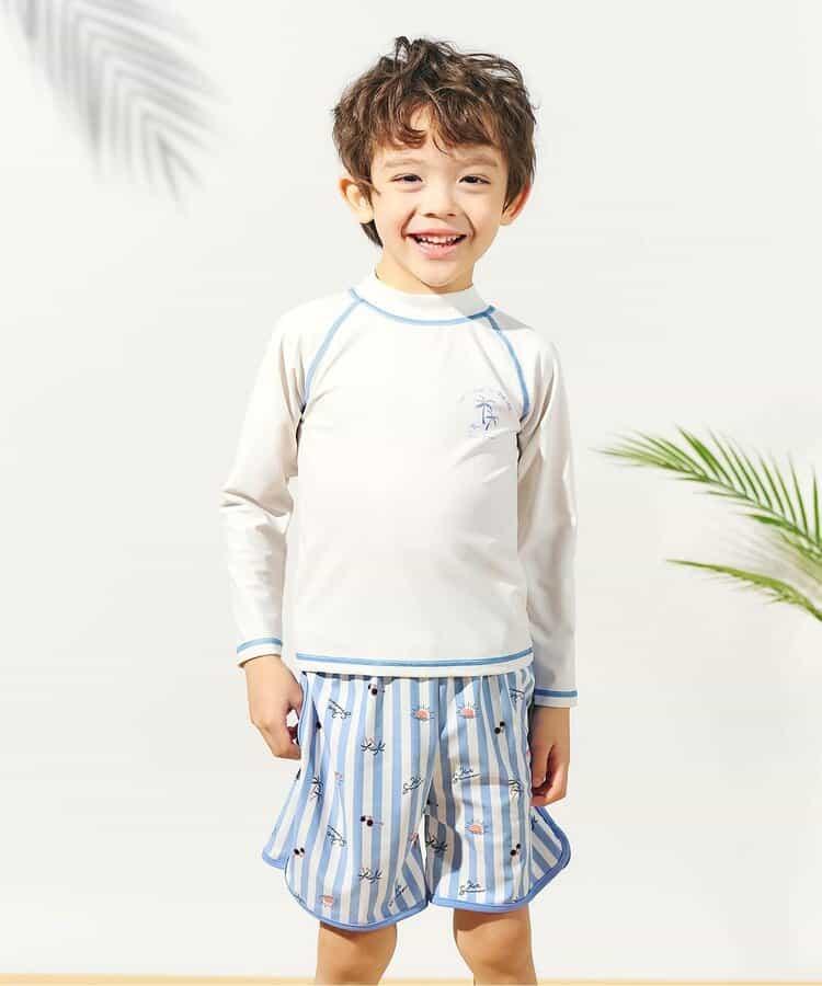 恐龍·條紋防曬衣配男士泳褲