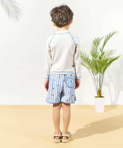 恐龍·條紋防曬衣配男士泳褲