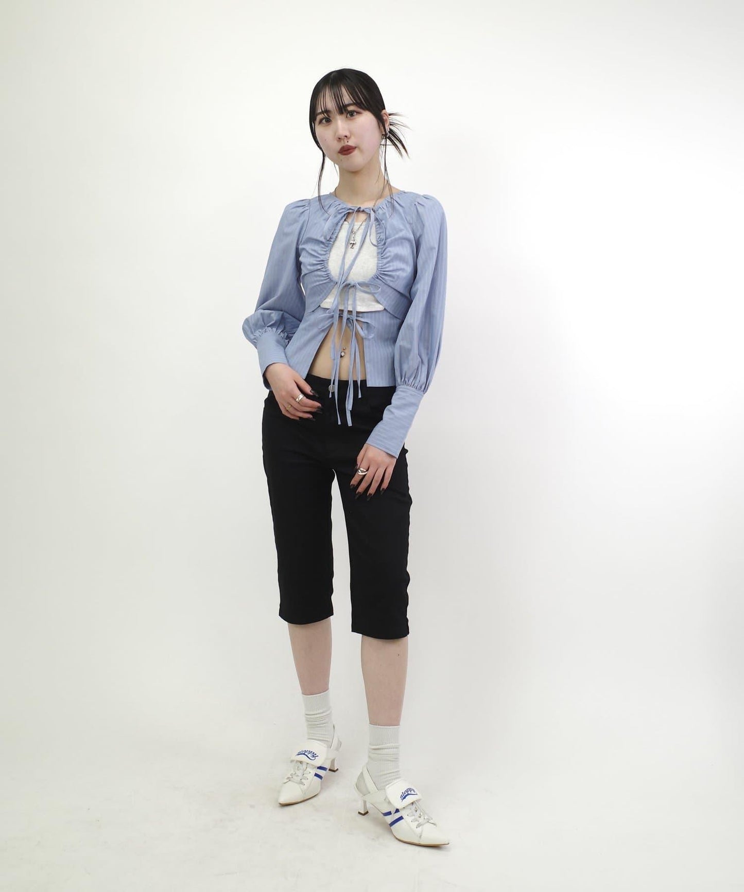 組合褶皺設計襯衫