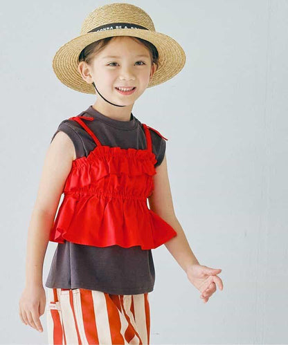 荷葉邊背心＆上衣套裝