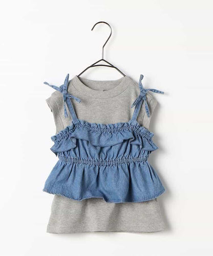 荷葉邊背心＆上衣套裝