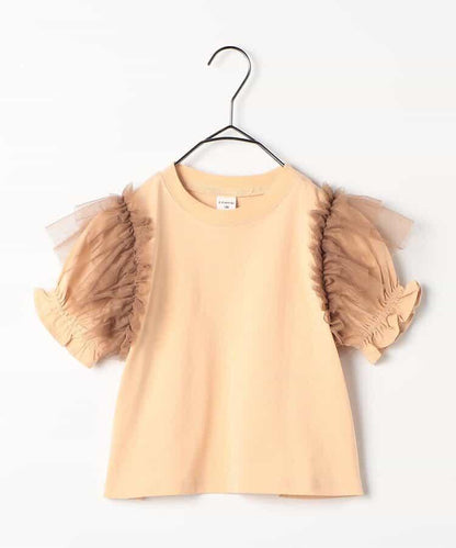 【連衣裙】蓬鬆荷葉邊泡泡袖T恤