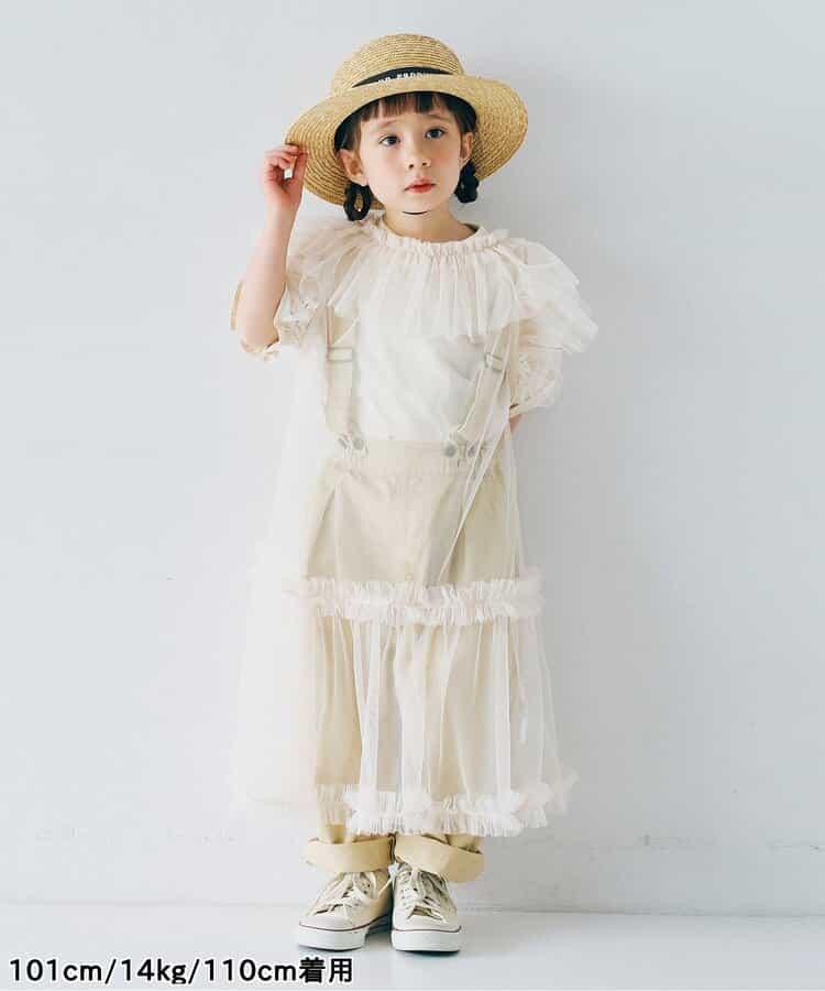 【連衣裙】蓬鬆荷葉邊泡泡袖T恤