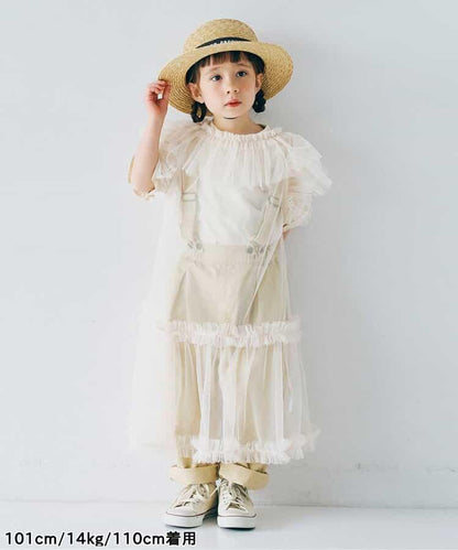 【連衣裙】蓬鬆荷葉邊泡泡袖T恤