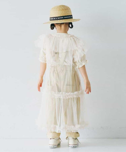 【連衣裙】蓬鬆荷葉邊泡泡袖T恤