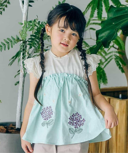 【連衣裙】繡花拼接上衣