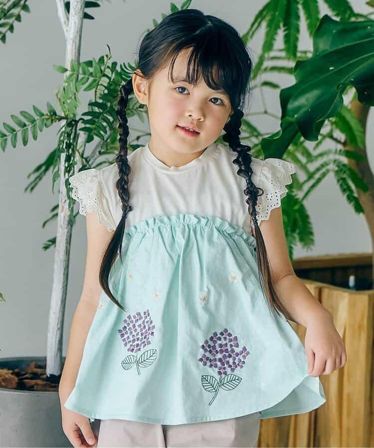 【連衣裙】繡花拼接上衣