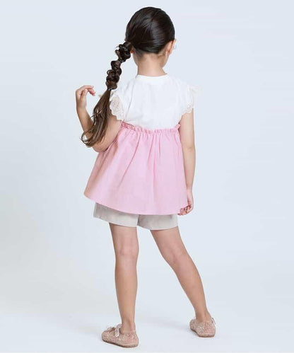 【連衣裙】繡花拼接上衣