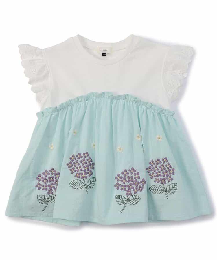 【連衣裙】繡花拼接上衣