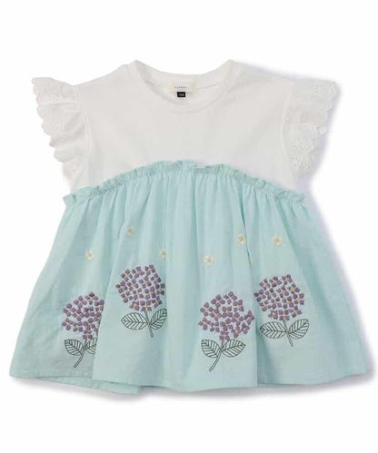 【連衣裙】繡花拼接上衣