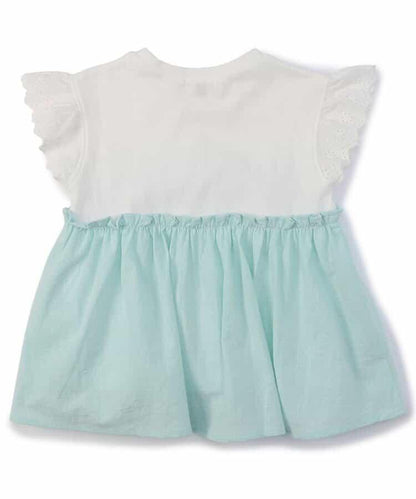 【連衣裙】繡花拼接上衣