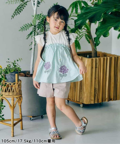 【連衣裙】繡花拼接上衣