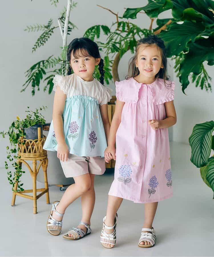 【連衣裙】繡花拼接上衣