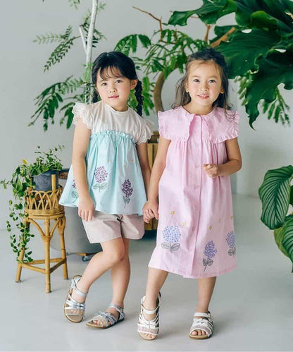 【連衣裙】繡花拼接上衣