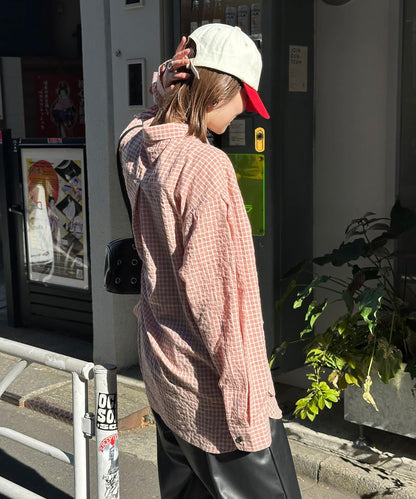 大口袋格子襯衫