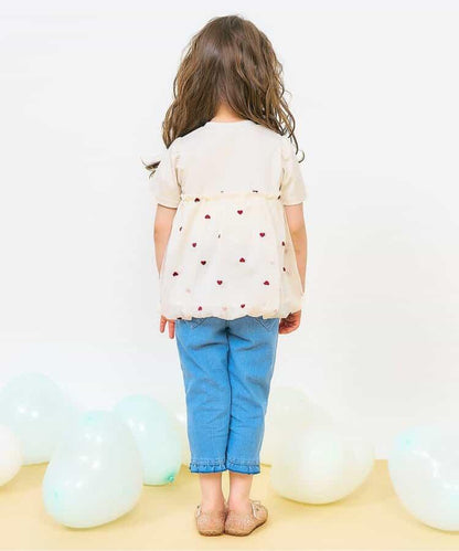 心形刺繡氣球接頭上衣