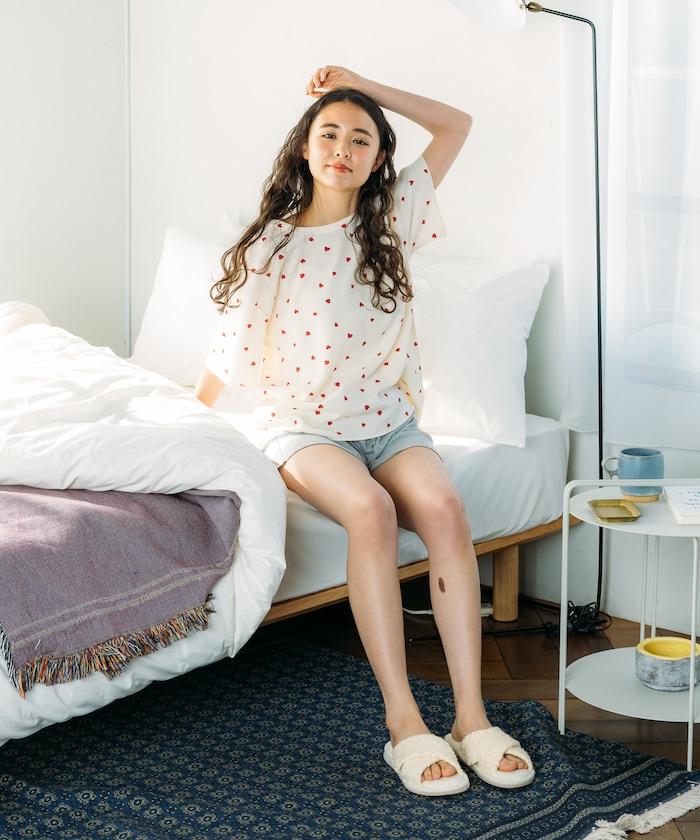 聯名重 心形T恤 純色短褲 室內套裝