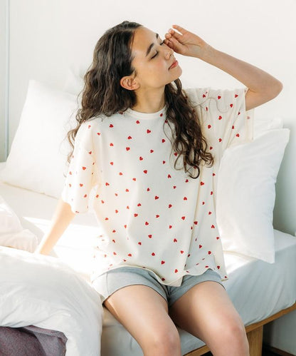 聯名重 心形T恤 純色短褲 室內套裝