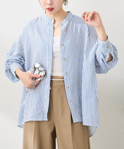 亞麻粘膠領帶領襯衫