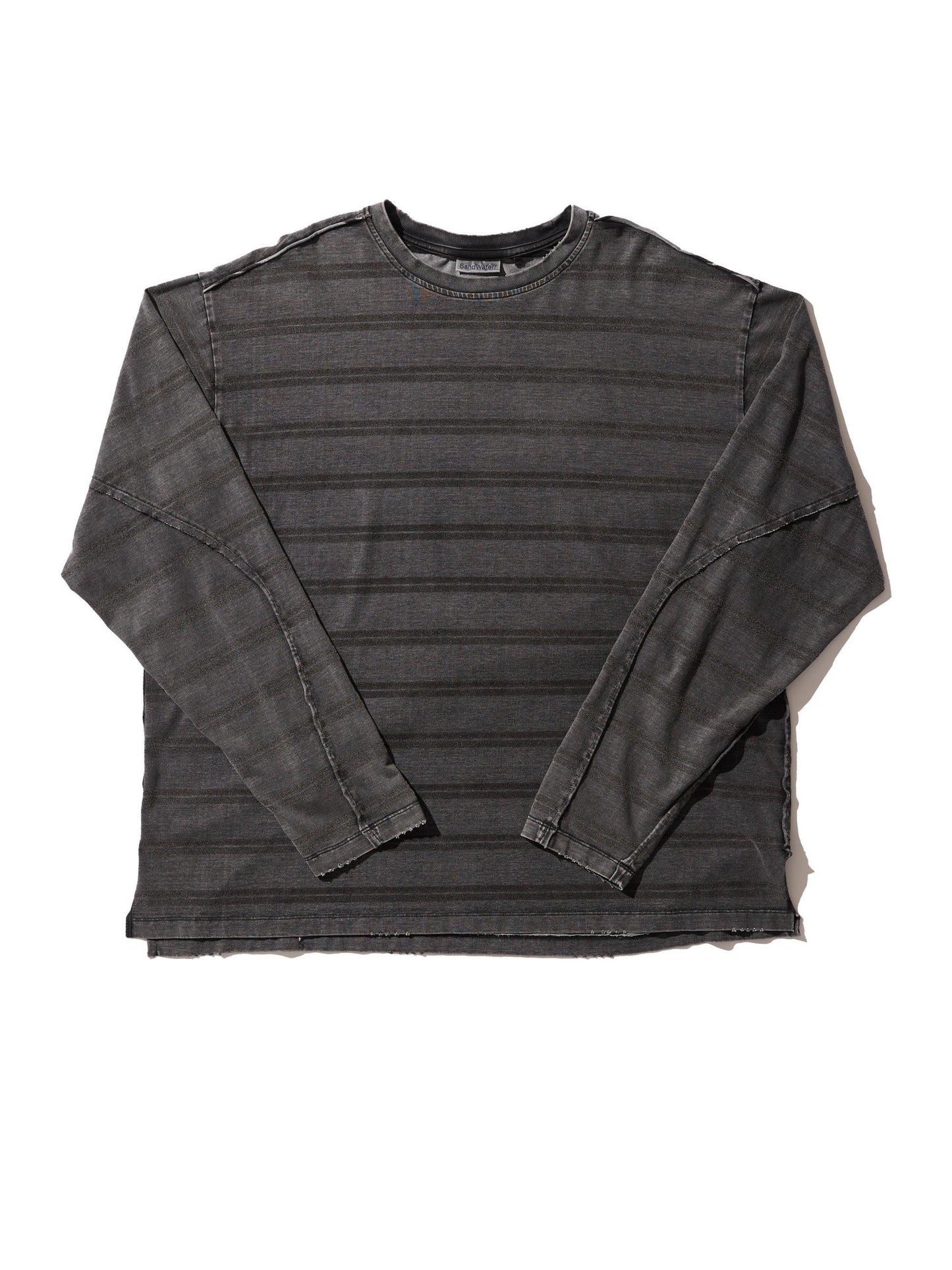 研究長袖T恤/棉邊針織衫