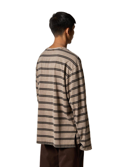 研究長袖T恤/棉邊針織衫