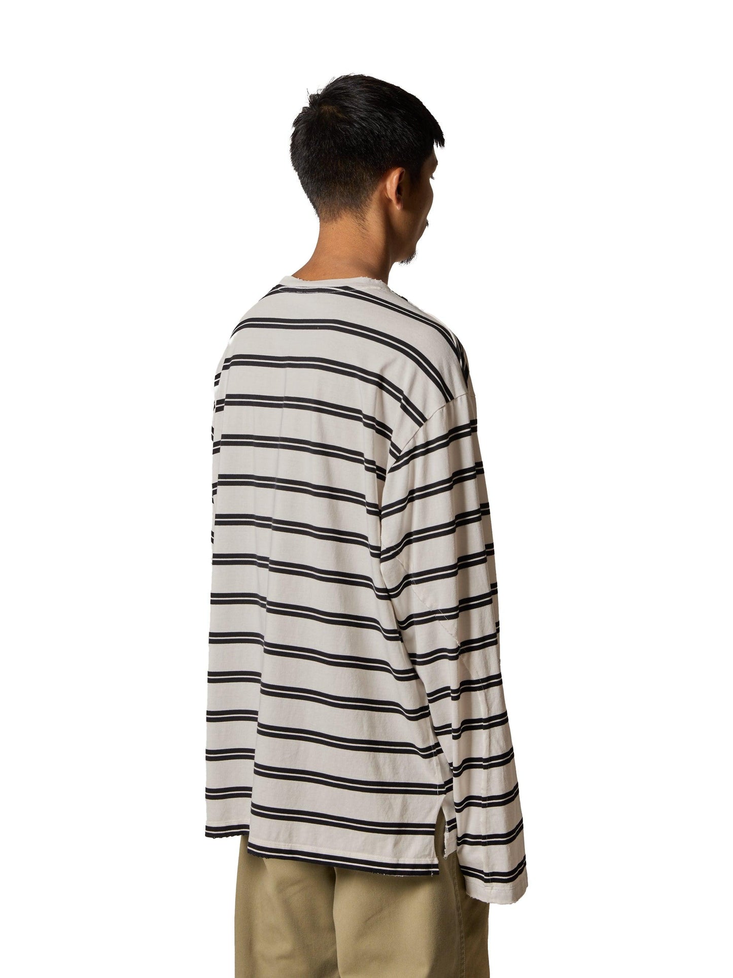 研究長袖T恤/棉邊針織衫