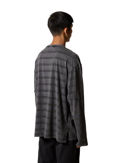 研究長袖T恤/棉邊針織衫