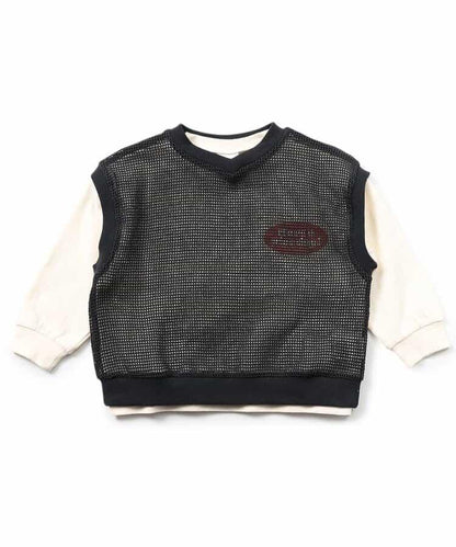 網眼背心2印花襯衫