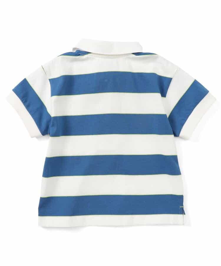 帶有許多繡章的條紋Polo衫