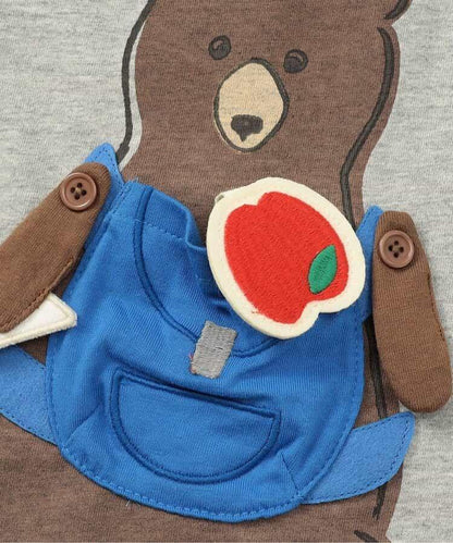 熊和獅子野餐午餐機關印花T恤