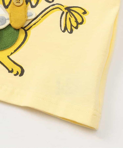 熊和獅子野餐午餐機關印花T恤