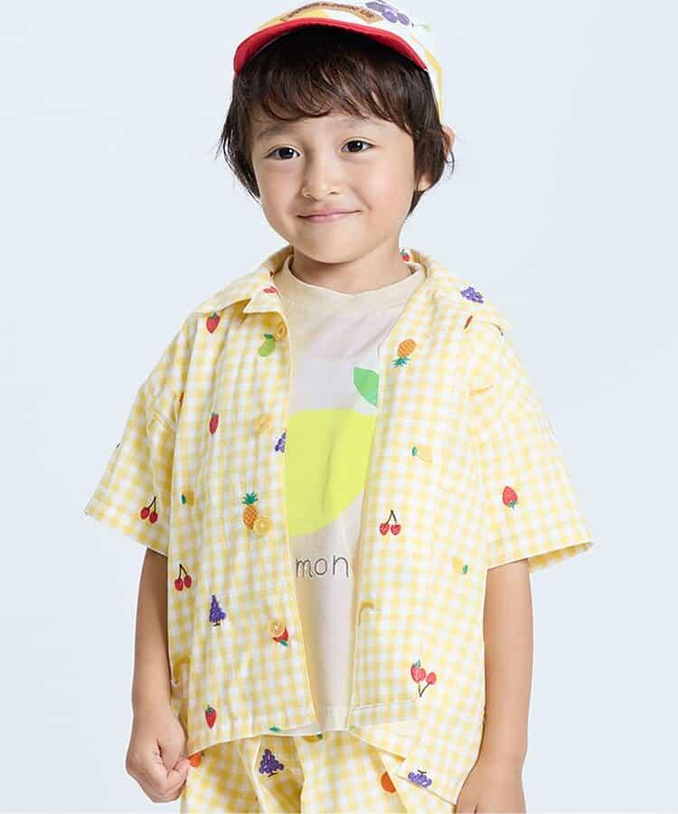 各種水果和蔬菜剪紙印花T恤