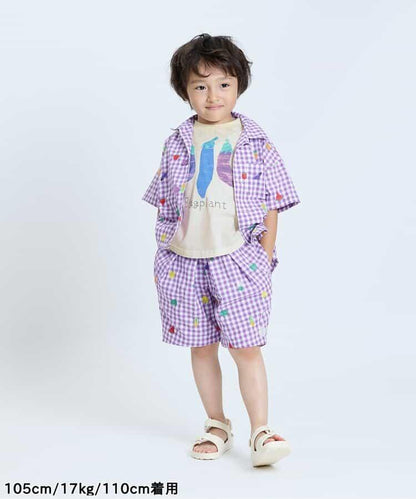 各種水果和蔬菜剪紙印花T恤