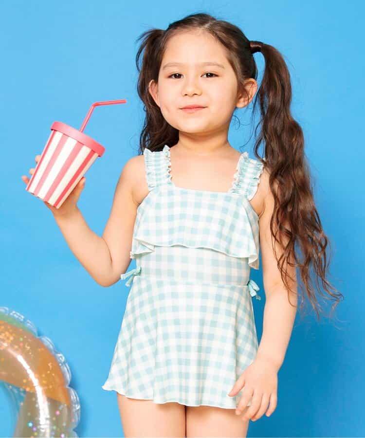 荷葉邊連衣裙泳裝