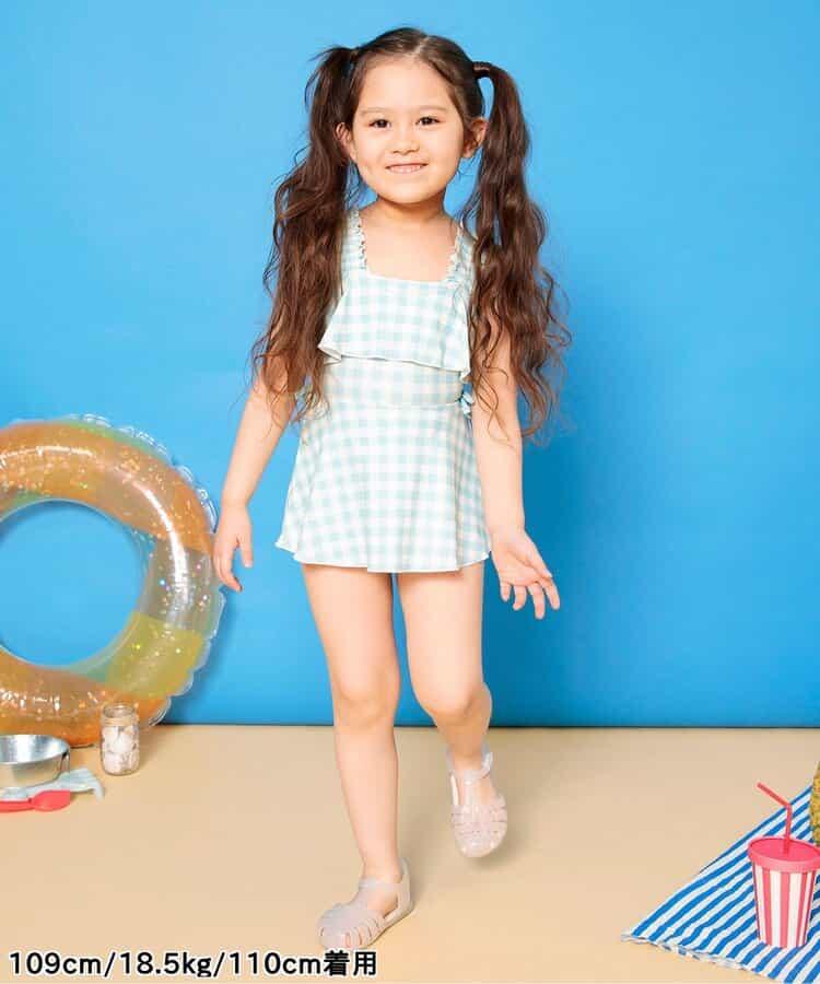 荷葉邊連衣裙泳裝