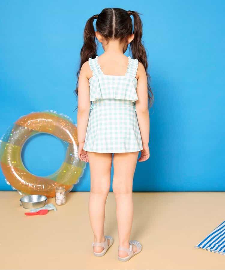 荷葉邊連衣裙泳裝