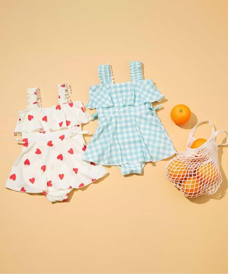 荷葉邊連衣裙泳裝