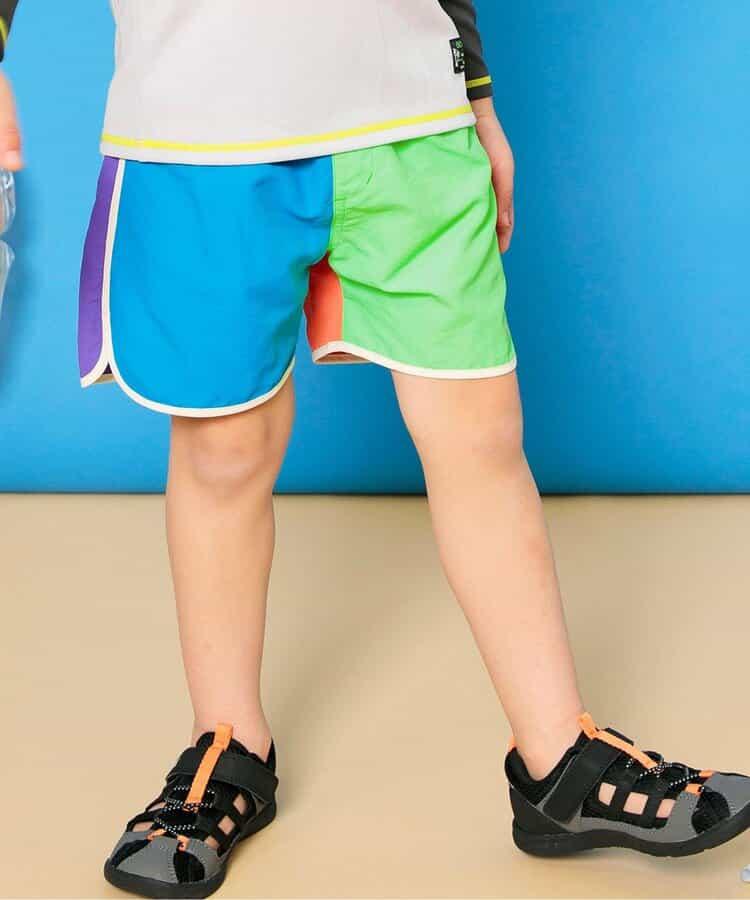 彩色拼接海灘短褲