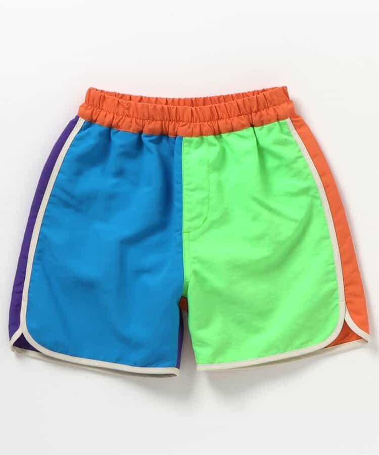 彩色拼接海灘短褲