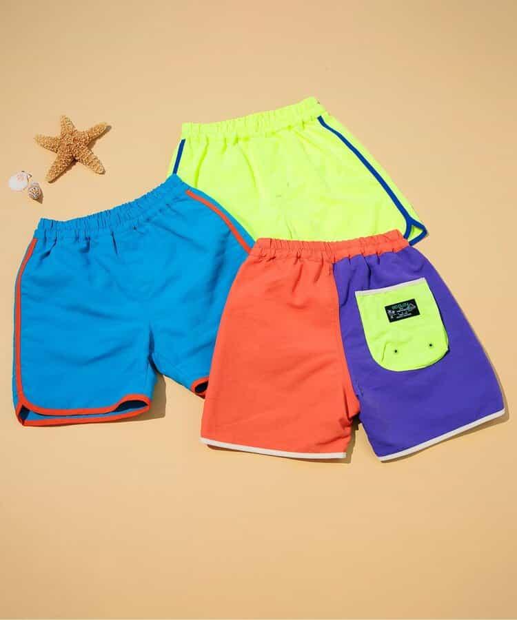 彩色拼接海灘短褲
